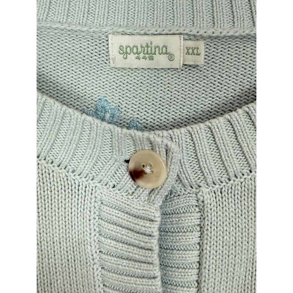Spartina 449 Marlena Embroidered Cardigan in Seamist - Picture 3 of 6